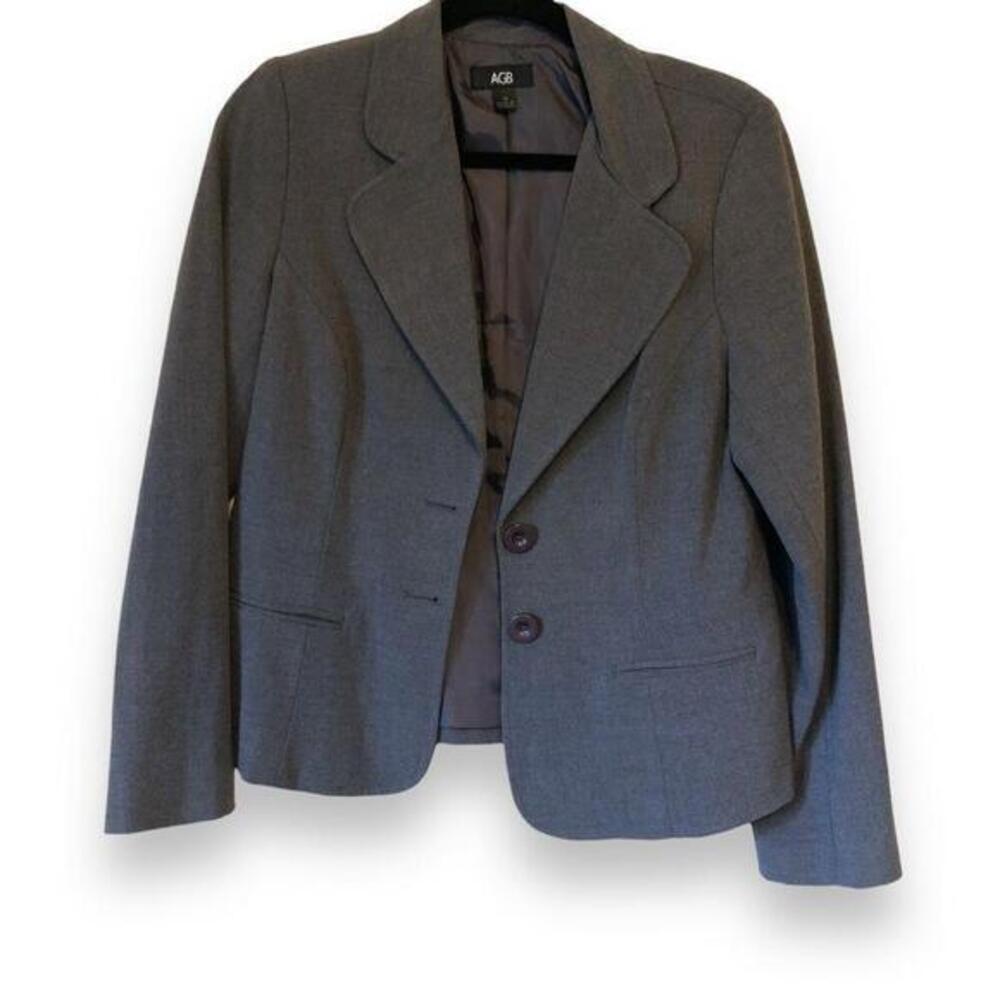 AGB Women's Gray Blazer Jacket - Size 10